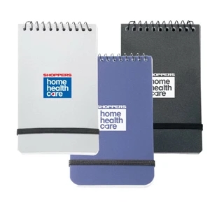Polypropylene 3" X 5" Memo Book With An Elastic Closure And 60 White Lined Sheets