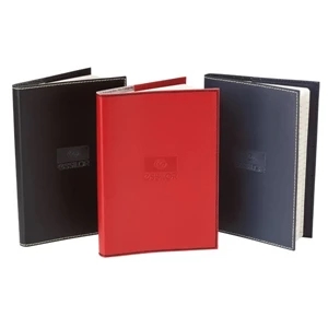 Primetime - Soft Leather Journal With Decorative Contrast Stitching And Refillable Notebook