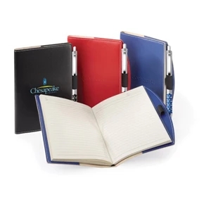 Bradford - Combo With Vinyl Journal Cover, Notebook And Push Action Ballpoint Plastic Pen