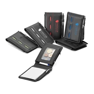 Motivo - Black Vinyl Jotter With Colored Embossed Accents And Matching Decorative Stitching