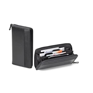Lusso - Vinyl Travel Organizer With A Polyester Strip On The Front And A Zip Closure