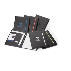 Nolita - Vinyl Padfolio With Colored Accent, Decorative Stitching And Elastic Closure