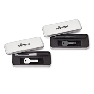 Oro - Set Includes A Metal Key Shaped Usb Flash Drive And A Plastic Pen/stylus