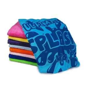 Tag Trends (tm) - 1-color Screen Imprint - Premium, Hemmed, 100% Cotton Terry Velour Beach Towel