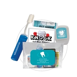 Office - Dental Kit. Dental Kit With Toothbrush, Dental Floss, Mints, And Lip Balm