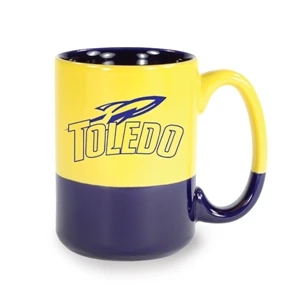 Yellow-cobalt - 13 1/2 Oz Ceramic Mug With Bottom And Interior Accent Color