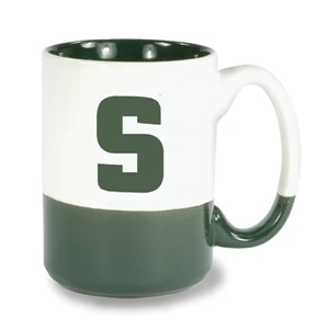 White-green - 13 1/2 Oz Ceramic Mug With Bottom And Interior Accent Color