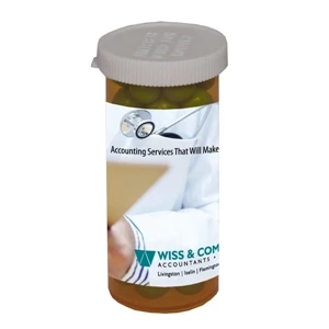 Candy King - Mini Pill Bottle With Spearmints. Spearmint Breath Mints In Pill Bottle