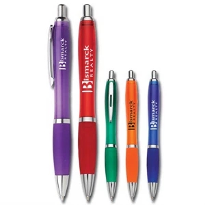 Allure - Translucent Barrel With Chrome Trim. - Retractable Ballpoint Pen With Soft Touch Grip