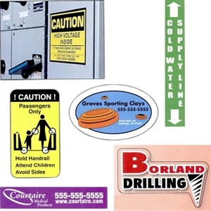 Tuf-cal (tm) - 5 Sq. Inches Or Less - Polyester Overlaminated Clear Polyester Decal With Back Adhesive