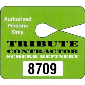 4" X 3 1/2" Deluxe Plastic Jumbo Hang Tag Parking Permit; 4-color Process