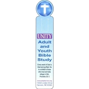 Two Sides - 1 5/8" X 8 1/4" White Tag Stock Bookmark In 4-color Process Print With Page Tab