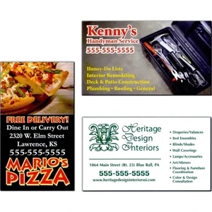 Approximately .019" Thick Full-color Business Card Magnet; 5-day Production