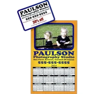 3 3/4" X 6" Rectangle Calendar Picture Frame Magnet; 3" X 2" Removable Center