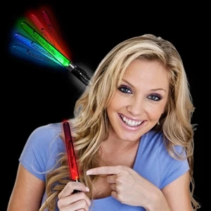 Green Blue & Red 7 1/2" Rainbow Light Up Electronic Sparkle Led Stick Necklace