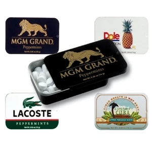 Mint Tin Maniacs - Custom Embossed Full Color Slider Tin With Sugar-free Mints. Breath Mints In Tin