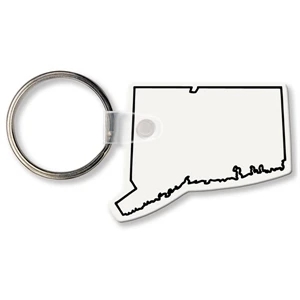 Sof-touch (tm) - Key Tag - Connecticut - Spot Color. Flexible; 17 Colors; Spot Color Screen Print