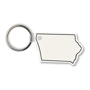 Sof-touch (tm) - Key Tag - Iowa - Spot Color. Flexible; 17 Product Colors; Screen Print