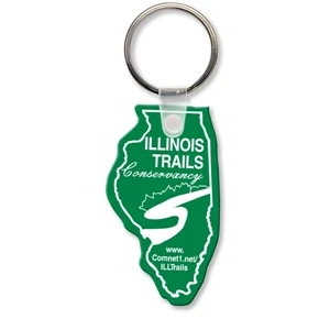 Sof-touch (tm) - Key Tag - Illinois - Spot Color. Flexible; 17 Colors; Spot Color Screen Print
