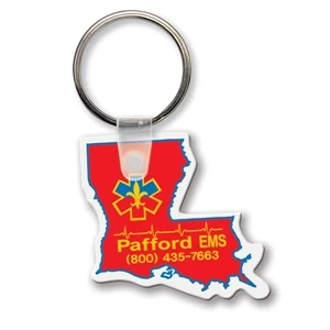 Sof-touch (tm) - Key Tag - Louisiana - Spot Color. Flexible; 17 Colors; Screen Print
