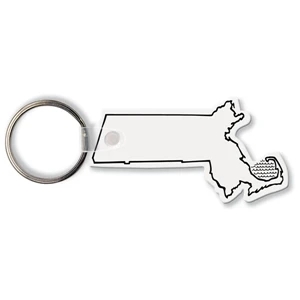 Sof-touch (tm) - Key Tag - Massachusetts - Spot Color. Flexible; 17 Colors; Spot Color Screen Print