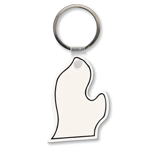 Sof-touch (tm) - Key Tag - Michigan - Spot Color. Flexible; 17 Colors; Screen Print; Made In Usa