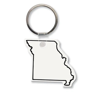 Sof-touch (tm) - Key Tag - Missouri - Spot Color. Flexible; 17 Colors; Screen Print; Made In Usa