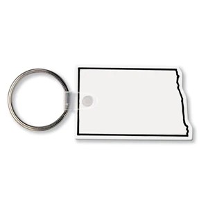 Sof-touch (tm) - Key Tag - North Dakota - Spot Color. Flexible; 17 Product Colors; Screen Print
