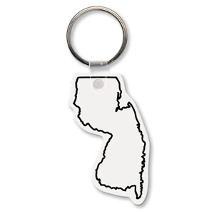 Sof-touch (tm) - Key Tag - New Jersey - Spot Color. Flexible; 17 Colors; Spot Color Screen Print