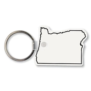 Sof-touch (tm) - Key Tag - Oregon. Flexible; 17 Colors; Spot Color Screen Print. Made In The Usa
