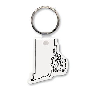 Sof-touch (tm) - Key Tag - Rhode Island - Spot Color. Flexible; 17 Colors; Spot Color Screen Print