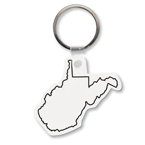 Sof-touch (tm) - Key Tag - West Virginia - Spot Color. Flexible; 17 Colors; Spot Color Screen Print