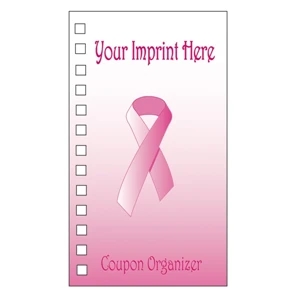 Coupon Organizer With A Four Color Process Breast Cancer Ribbon Design On The Cover