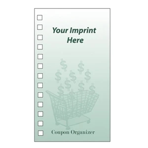 Coupon Organizer With 4 Color Process Dollar Sign & Shopping Cart Design On Cover