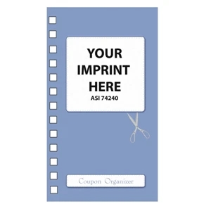 Coupon Organizer With A Four Color Process Scissors Design On The Cover