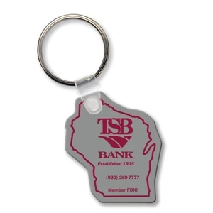 Sof-touch (tm) - Key Tag - Wisconsin - Spot Color. Flexible; 17 Colors; Spot Color Screen Print