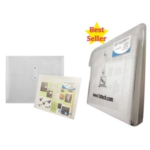 Horizontal Poly Envelope With String Closure, Business Card Holder And Divider