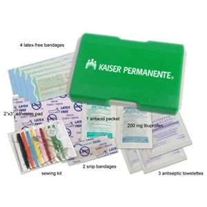 Travel First Aid Kit With Bandages, Antacid, Adhesive Pad And Sewing Kit
