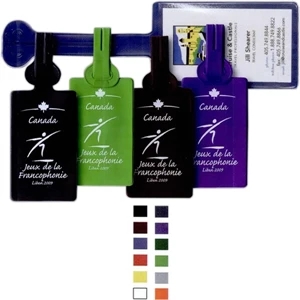 Basics - Film Vinyl With Sealed Construction, Luggage Tag. Clear Pocket Holds Business Card