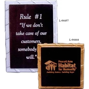 4" X 4" X 3/4" - Solid Stone Award Plaques With Their Rigid Look Of Steel Plates Are A Great Fit