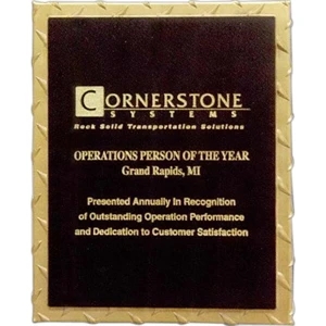 7 1/2" X 9 1/2" X 3/4" - Solid Stone Award Plaques With Their Rigid Look Of Steel Plates Are A Great Fit