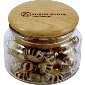 8 Oz - Apothecary Jars With Solid Maple Lids Are Great Employee Or Customer Gifts