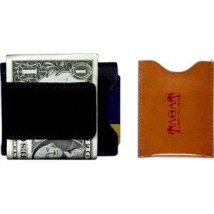 Venture - Split Leather Money Clip, Magnetic Closure Holds Currency, Pocket Holds Credit Card
