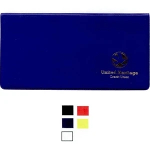 Premium French Calf Vinyl Checkbook/coupon Hold With Two Matte Clear Pockets