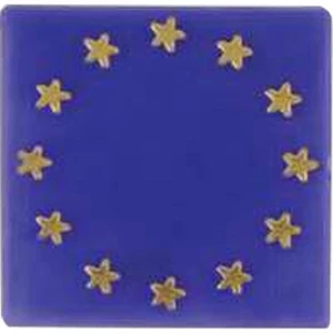 Square Plastic Lapel Pin With Circle Made Of Stars And Clutch Style Back