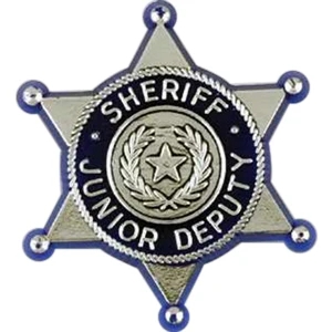 Junior Deputy Sheriff Badge-shaped Plastic Lapel Pin With Clutch Back Style