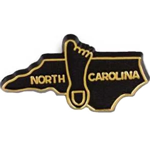 North Carolina - Plastic Stock State Design Lapel Pin With A Clutch Back