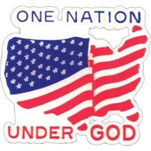 Usa Map Pin With "one Nation" Printed On Top And "under God" Printed Below