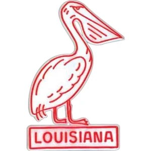 Stock Pelican With Louisiana State Design Lapel Pin With Clutch Style Back