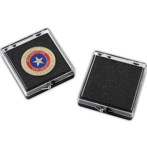 Presentation Box For Coins - Presentation Box With Foam And Hinged Lids. Blank